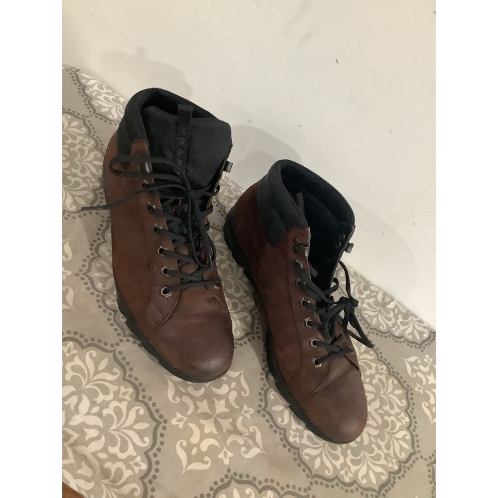LUXURY PRADA BOOTIES SHARK SNEAKERS SHOES 4T1846 BROWN Prada Size 7(usSize 8)
